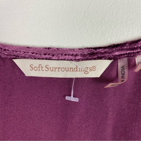 Soft Surroundings Cranberry Velvet Holiday Dress size Large Tall - Picture 7 of 11